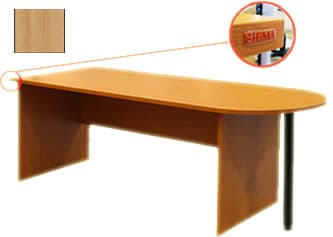 Sigma kancelarijski sto sa stranicama od univera i polukružnim dodatkom u boji bukve