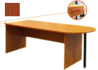 Sigma kancelarijski sto sa stranicama od univera i polukružnim dodatkom u boji trešnje