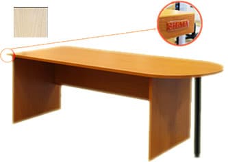 Sigma kancelarijski sto sa stranicama od univera i polukružnim dodatkom u boji javora