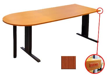 Sigma kancelarijski sto sa T nogama i polukružnim dodatkom u boji trešnje