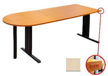 Sigma kancelarijski sto sa T nogama i polukružnim dodatkom u boji javora
