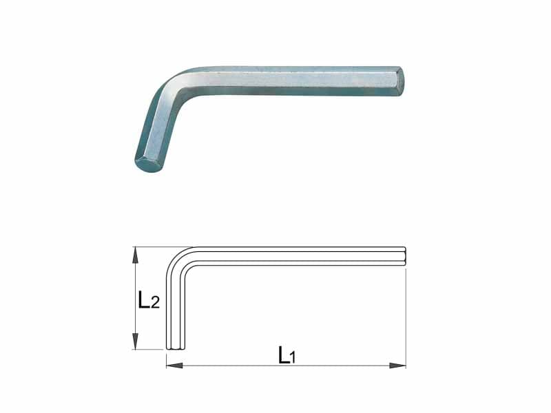 UNIOR Ključ imbus kratki - 10mm, niklovan, art.220 601044 144447