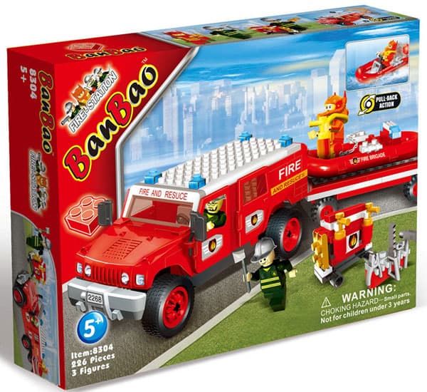 BanBao Vatrogasni Džip i Čamac 8304
