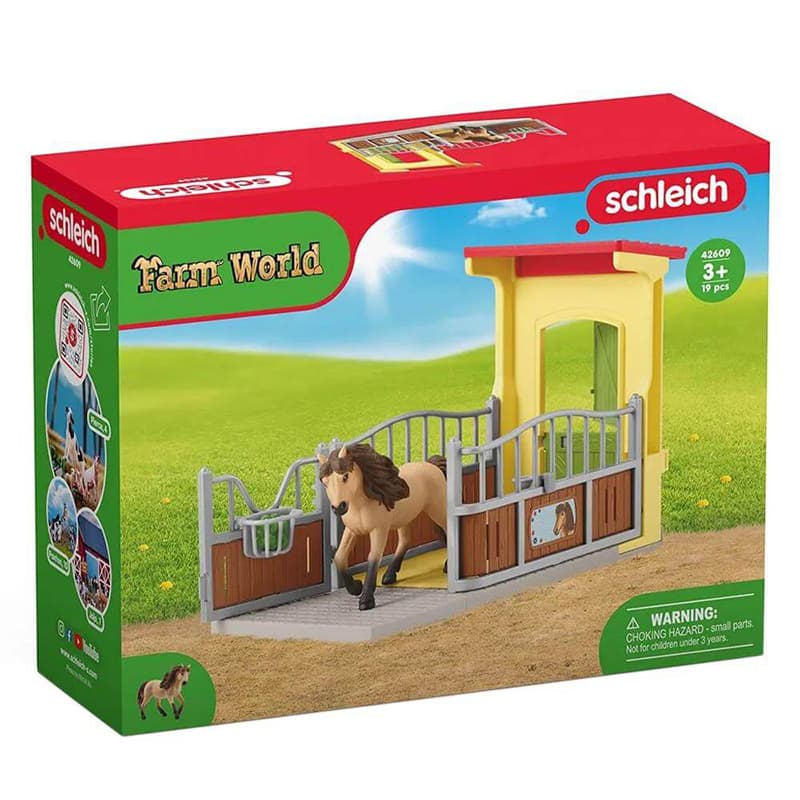 Schleich® figure Domaće životinje Konji - Boks za poni konja i islandski poni 42609