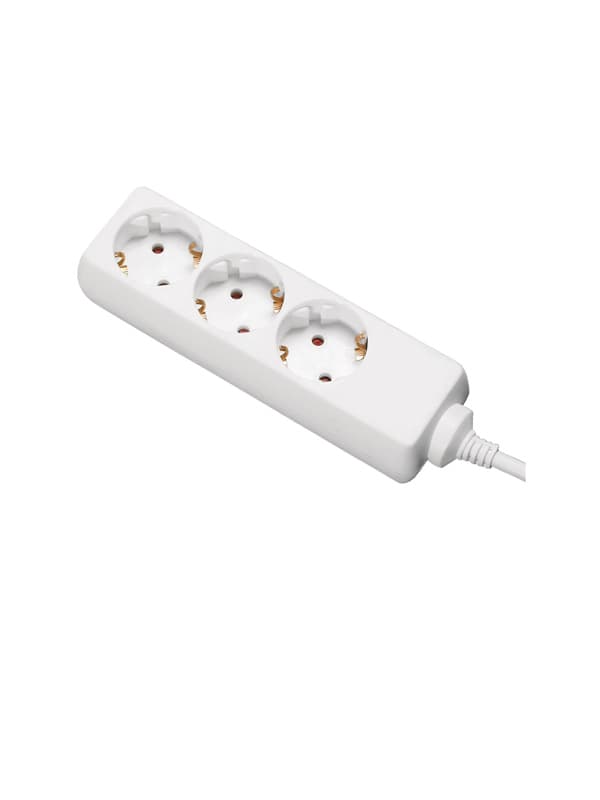 Trostruka prenosiva utičnica 16 A, 1,4 m, bela