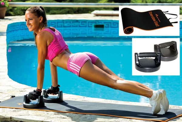 Komplet za vežbanje PushUp rotirajuće ručke i strunjača