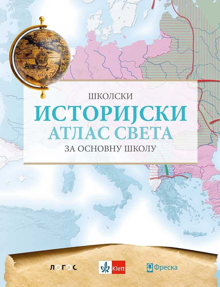 Istorijski atlas sveta za osnovnu školu Klett Novi logos Freska