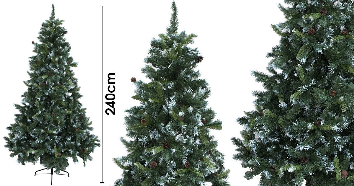 Novogodišnja Veštačka Jelka Sa Belim Grančicama 240 cm - 41-423