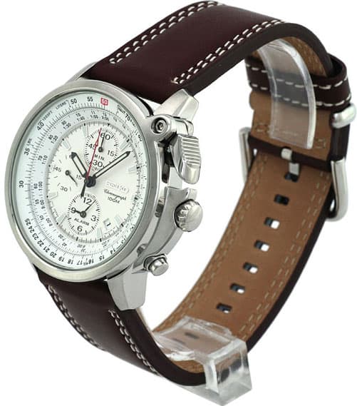 Seiko Pilotski Ručni Sat sa Hronografom, Alarmom i Kožnom Narukvicom SNAB71P1