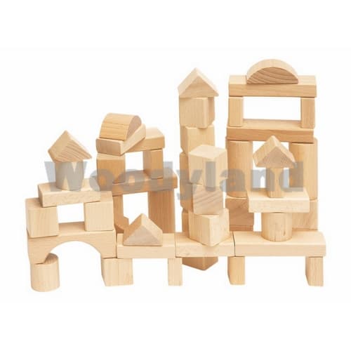 WoodyLand Drvene kocke Natural 50 delova 90650