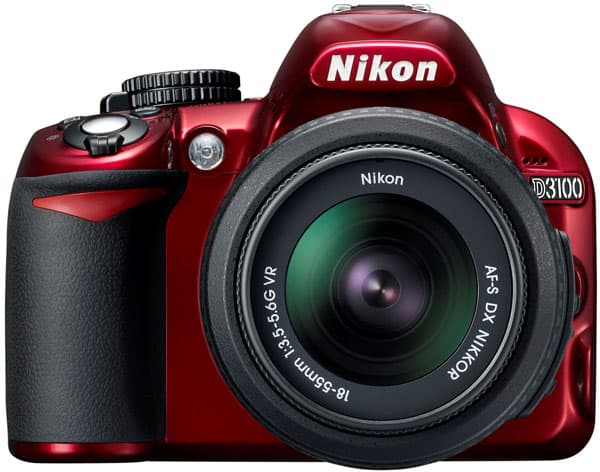 Nikon SLR fotoaparat D3100 crveni sa objektivima 18-55VR i 55-200VR