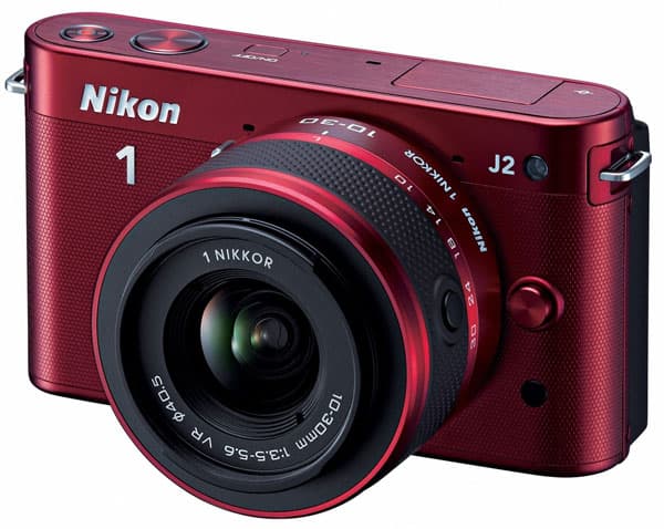 Nikon 1 digitalni fotoaparat sa zamenljivim objektivima J2 Crveni set sa objektivima 10-30mm i 30-110mm 17134