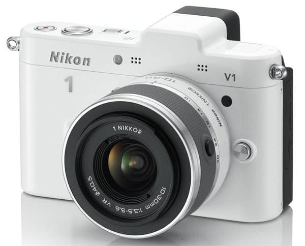 Nikon 1 digitalni fotoaparat sa zamenljivim objektivima V1 Beli set sa objektivom 10-30mm 16700