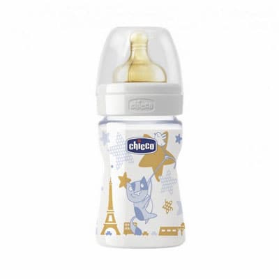 Chicco plastična flašica sa kaučuk cuclom Well-Being 150ml  0m+  00070702000000