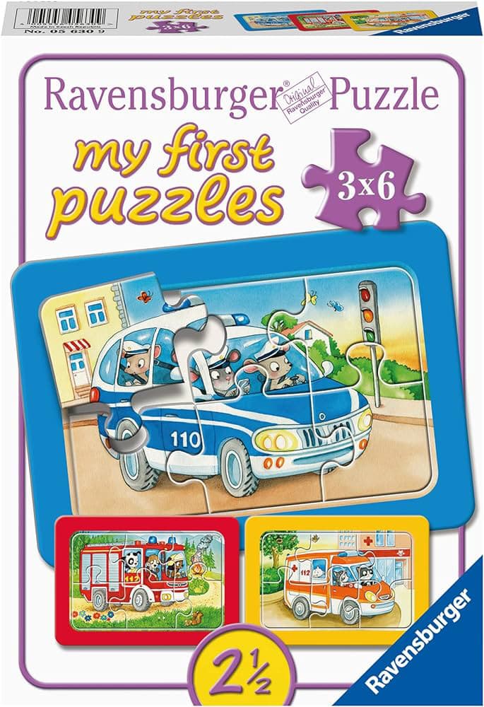 Ravensburger Moje prve puzle 3x6 delova Životinje dolaze u pomoć 05630
