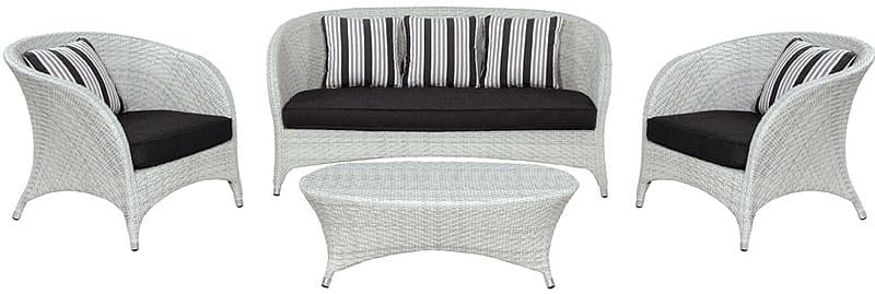 Lounge Set Las Vegas Wash White - 2 Fotelje + Dvosed + Sto + Jastuci