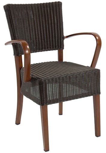 Stolica od Veštačkog Ratana Rukonasloni i Noge od Mahagonija Zurich