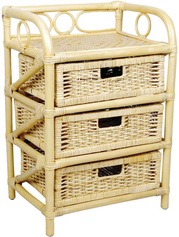 Komoda od Ratana Fiokar Floppy Boja Meda 3 fioke