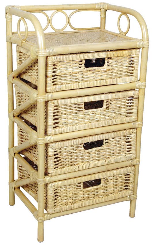 Komoda od Ratana Fiokar Floppy Boja Meda 4 fioke