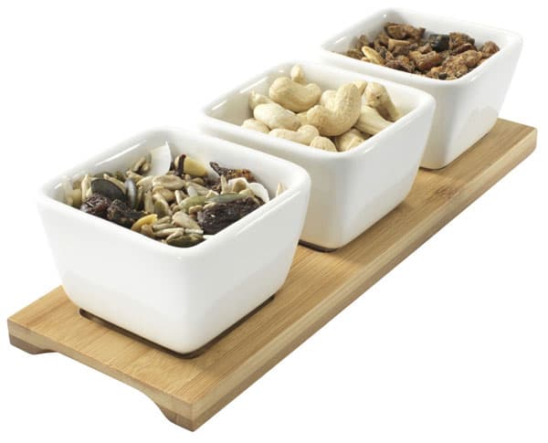 Činije Branka 3kom na poslužavniku od bambusa