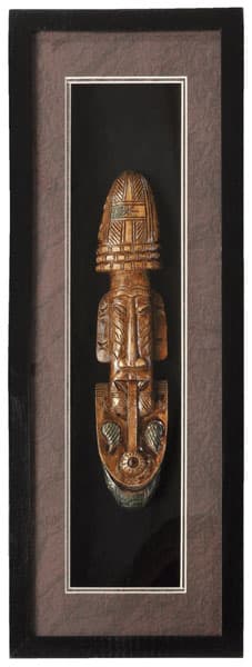 Uramljena Afrička maska AFFALA 15x45cm Narandžasta