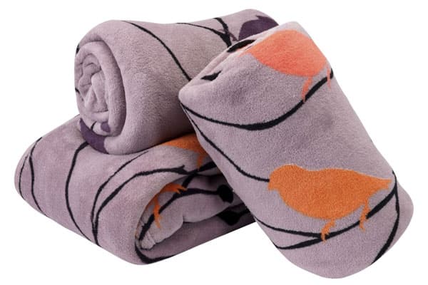 Ćebe SINJA 140x200cm, mikrovlakno, sa pticama