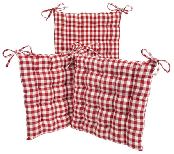 Jastučići za stolice 40x40x5cm karirani / crveni 4 komada