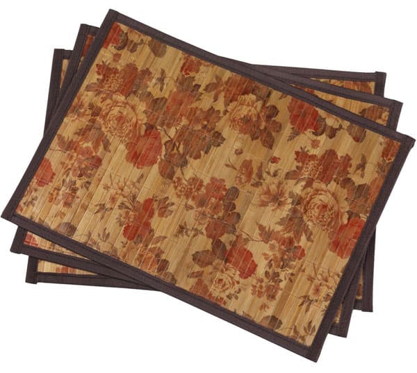 Stoni podmetači od bambusa 33x45cm cvetni dezen