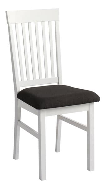 Trpezarijska stolica Andrej bela, siva tkanina