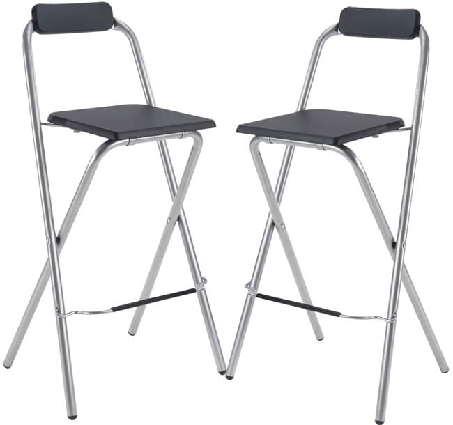 Dve sklopive barske stolice Fresno metal/crna