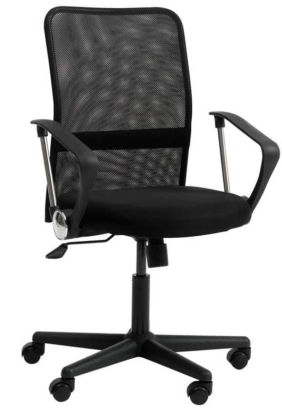 Kancelarijska radna stolica Angus sa niskim naslonom crna 