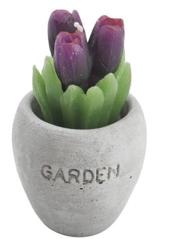 Sveća Ø6cm Flower - ljubičasta