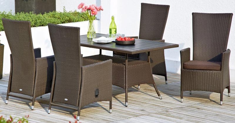 Dvorišna Garnitura od Petana Bilbao 4 Podesive Fotelje + Sto