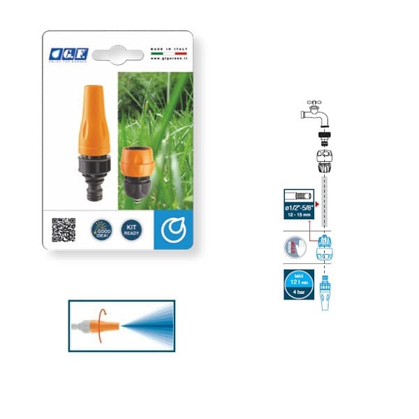 Set - mlaznica za baštensko crevo sa spojnicom 1/2 - 5/8 5402 001925