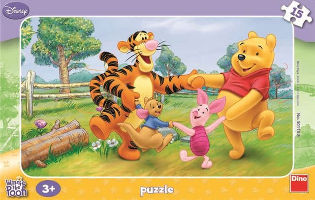 Dino puzzle u okviru, 15 kom, Winnie the Pooh na livadi 123921