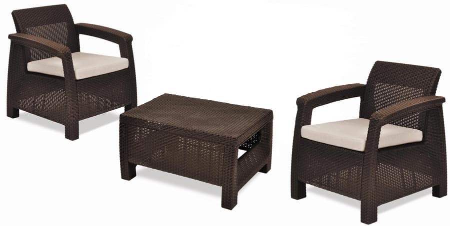 Garnitura Za Terasu Lubeck Brown 2 Fotelje i Sto