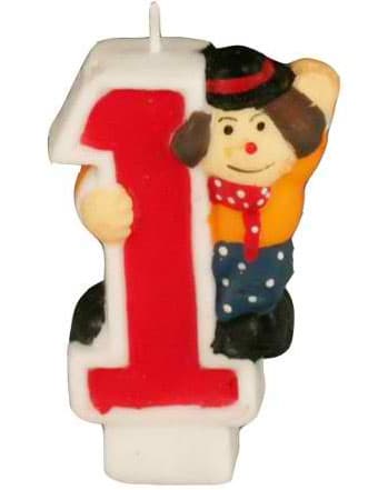 PapStar rođendanska svećica sa klovnom, broj 1 PS 19411