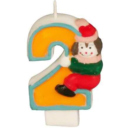 PapStar rođendanska svećica sa klovnom, broj 2 PS 19412