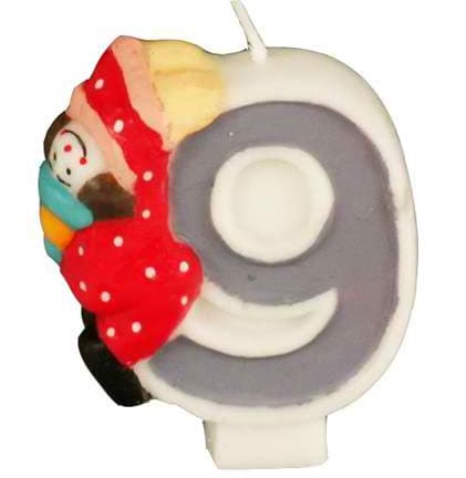 PapStar rođendanska svećica sa klovnom, broj 9 PS 19419