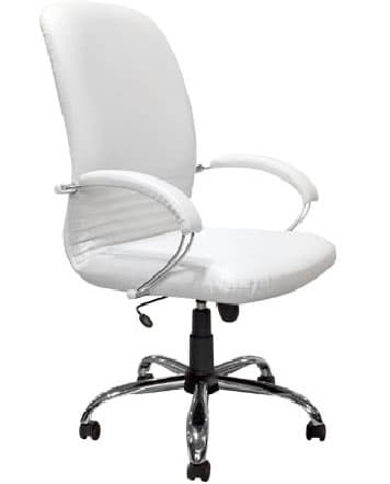 Visoka fotelja Mirage Steel V-01 bela eko koža Novy Styl 