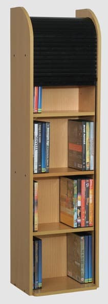 Drvena polica za diskove sa roletnom (0099)