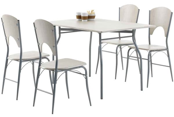 Trpezarijska garnitura Swan sto 80x120cm + 4 stolice pepeljasta