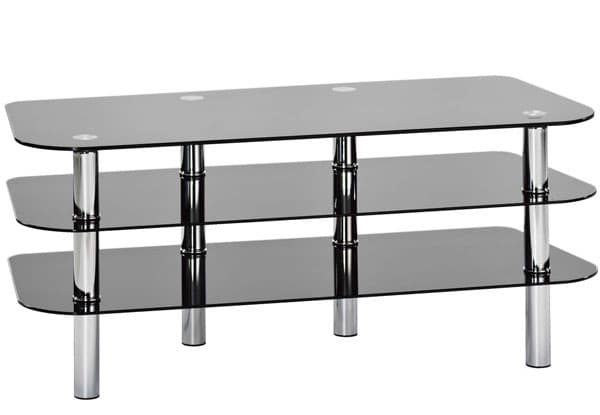 TV polica Uranus sa 2 police crna staklo