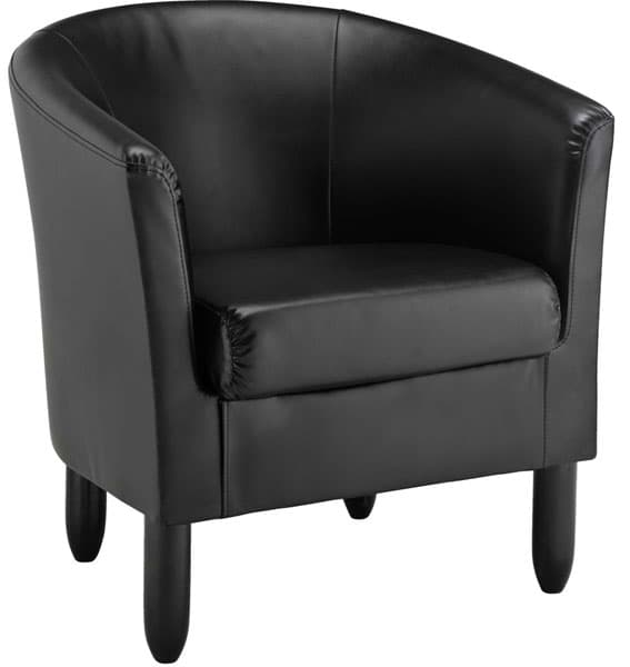 Fotelja Trampy crna veštačka koža