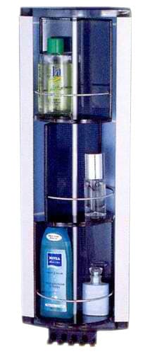 Ugaona polica za kupatilo sa tri rotirajuća odeljka bela-providno zelena 24S0204