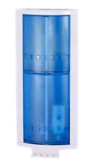 Ugaona polica za kupatilo sa tri rotirajuća odeljka bela-providno plava 24S0323