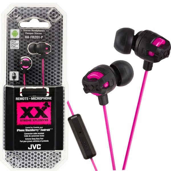 JVC XX In-Ear slušalice sa mikrofonom i daljinskim HA-FR201 pink