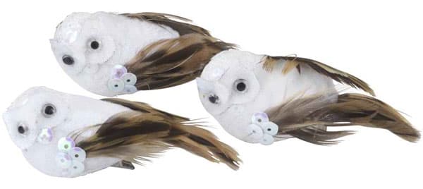 Novogodišnji ukrasi bele sove 3kom/p