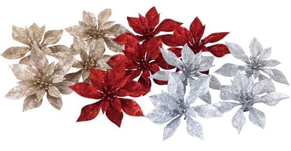 Novogodišnji ukrasi u obliku cveta 4 kom