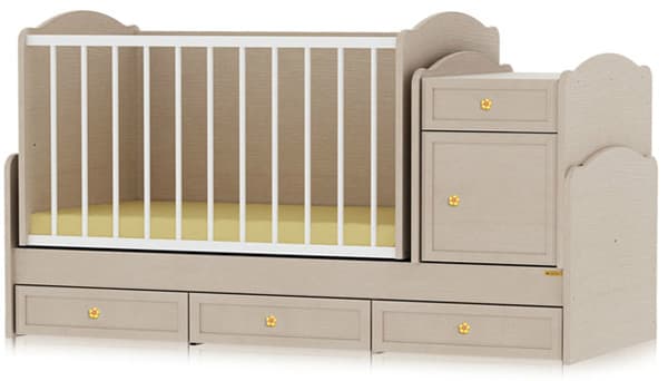 Bertoni Drveni krevetac za bebu Transform Oak